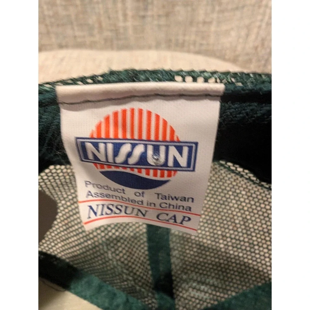 NOS Vintage Oliver Tractor Mesh Snapback Trucker Hat Green Nissun Farm Cap